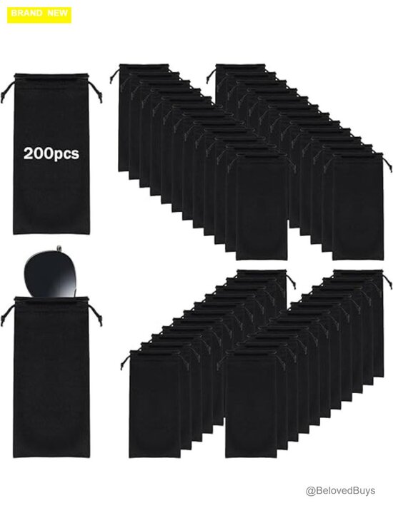 Microfiber Drawstring Eyeglass Cases Pouch 200-Pack Soft Sunglasses Storage main image 7